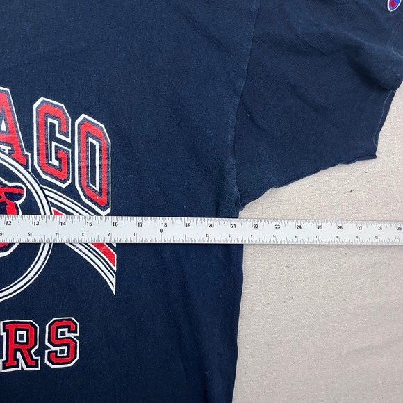 Vintage 80s Champion Chicago Bears T Shirt Navy Blue Mens XL NFL Football Tee - Picture 7 of 8